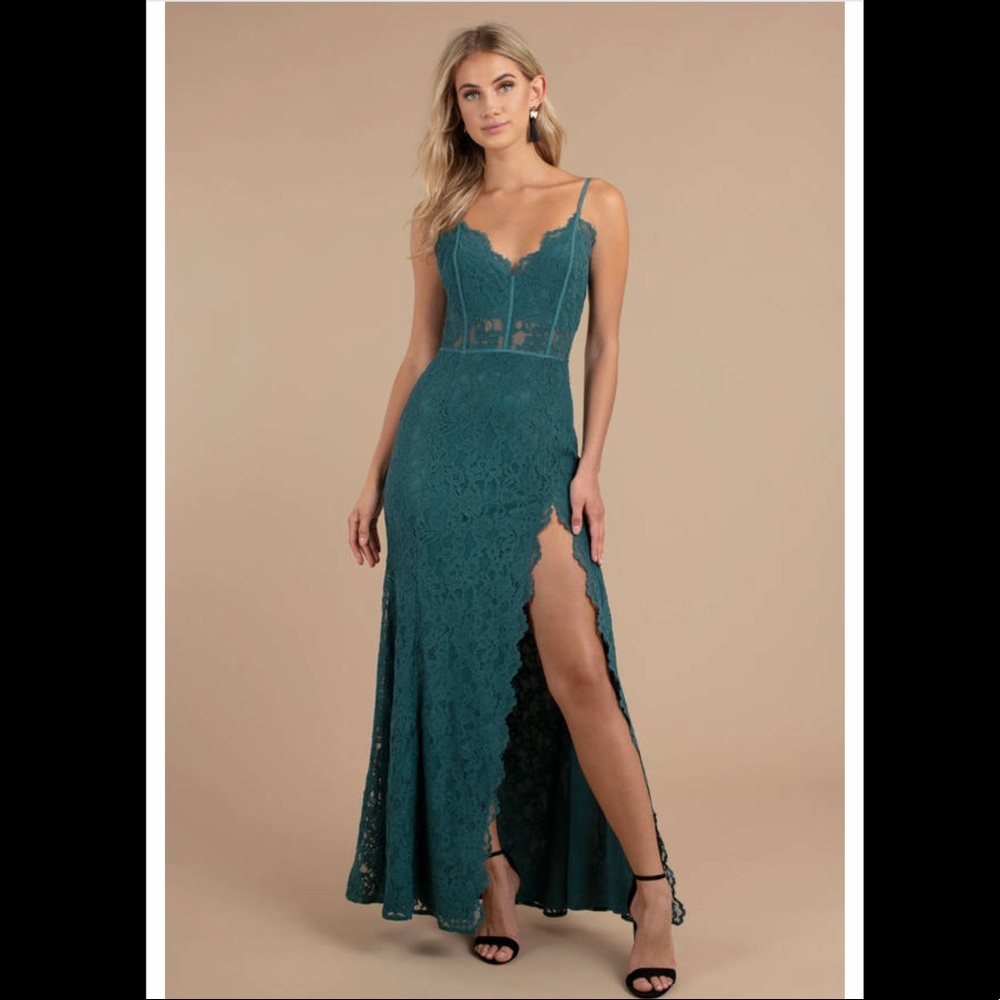 Teal Lace Tobi Maxi Dress